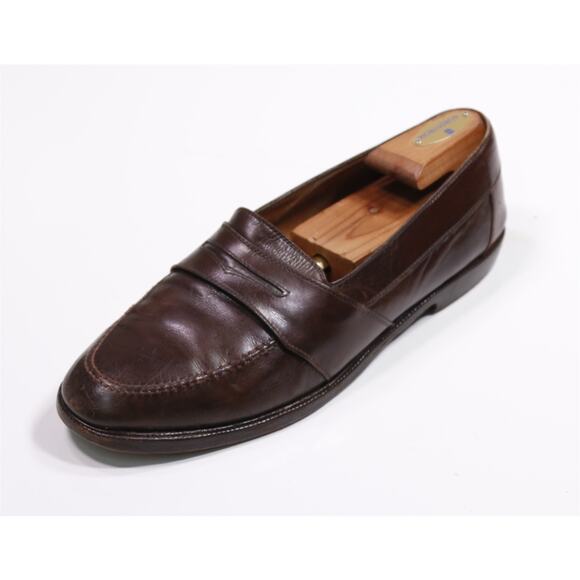 Salvatore Ferragamo Mens Vintage Brown Leather Penny Loafers Men's US 10.5 D - Picture 1 of 11